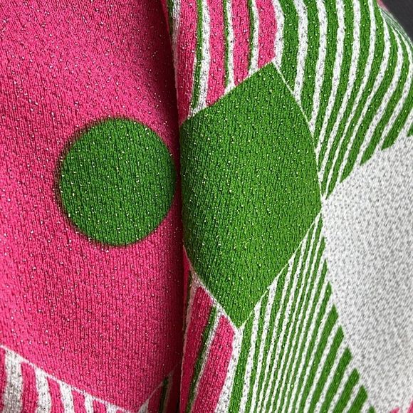 Vintage 1970s Abstract Polyester Button Front Top - Picture 8 of 16